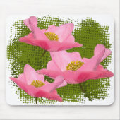 フローティングかわいらしピンクポピー マウスパッド (正面)