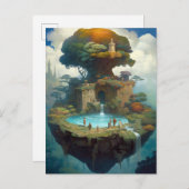 フローティングアイランドシュールファンタジーアート ポストカード (正面/裏面)