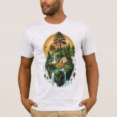 フローティングアイランド キャンプ 滝の森のTシャツ Tシャツ (正面)