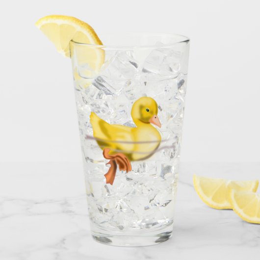フローティングイエローダックガラス タンブラーグラス (アイス正面)