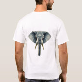 フローティングエレファント顔アート Tシャツ (裏面)