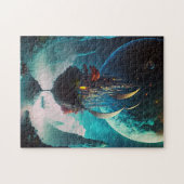 フローティングキャッスルシップファンタジーアートジグソーパズル ジグソーパズル (横)