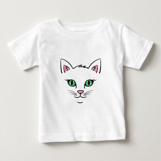 フローティングキャット顔 ベビーTシャツ (正面)
