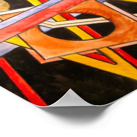 フローティングシェイプモダン – バウハウスジオメトリックアート ポスター (角)