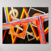 フローティングシェイプモダン – バウハウスジオメトリックアート ポスター (正面)