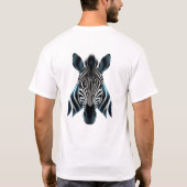 フローティングゼブラ顔アート Tシャツ (裏面)