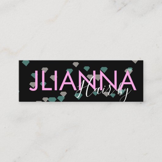 フローティングダイヤモンドメイクアップサロン爪、 ネイルまつげ スキニー名刺 (正面)