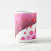 フローティングハートとキューブ コーヒーマグカップ (中央)