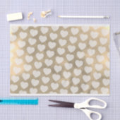 フローティングハートオンゴールデン結婚クラウドのロマンチック 薄葉紙 (クラフト)