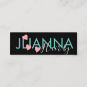 フローティングハートメイクアップサロン爪、 ネイルまつ毛 スキニー名刺 (正面)