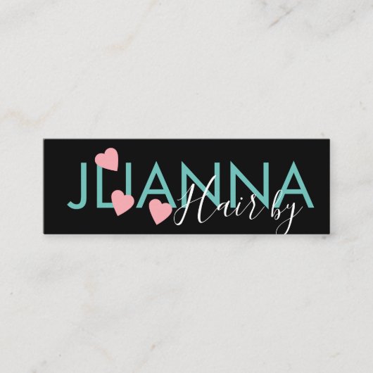フローティングハートメイクアップサロン爪、 ネイルまつ毛 スキニー名刺 (正面)