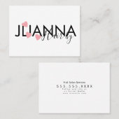 フローティングハートメイクアップサロン爪、 ネイルまつ毛 名刺 (正面/裏面)