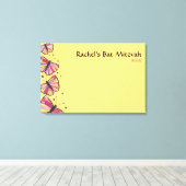 フローティングバタフライバルミツワーサインインボード キャンバスプリント (インサイチュ (ウッドフロア))