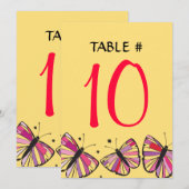 フローティングバタフライバルミツワーテーブル席カード 招待状 (正面/裏面)