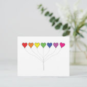 フローティングバルーンハート葉書 ポストカード (スタンド正面)