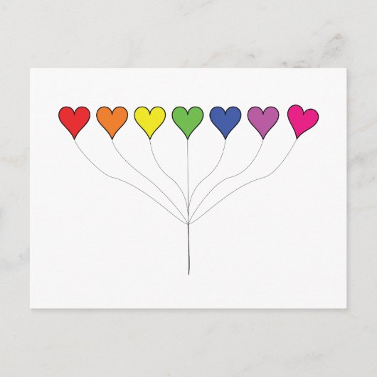フローティングバルーンハート葉書 ポストカード (正面)