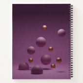 フローティングパープルおよび金ゴールド球体 ノートブック (裏面)
