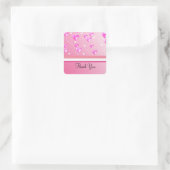 フローティングピンクハートサンキュー スクエアシール (バッグ)