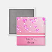 フローティングピンクハート マグネット (正面/裏面)