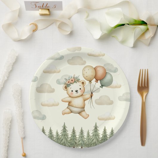 フローティングベアアドベンチャーズ紙プレート ペーパープレート (ウェディング)