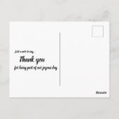 フローティングホワイト《植物》スイレンロータスサンキュー ポストカード (裏面)