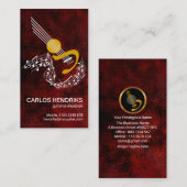 フローティングミュージックノートギターリフスレッドグランジ 名刺 (正面/裏面)