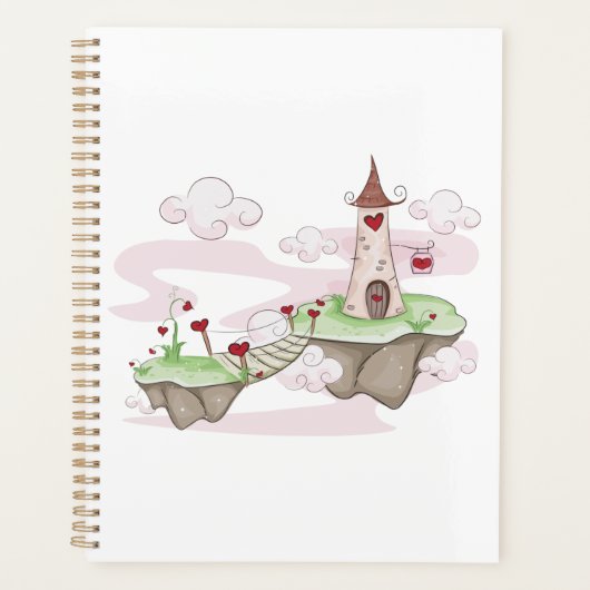フローティングラブキャッスルイラストレーションロマンチックファンタジー プランナー手帳 (正面)