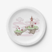 フローティングラブキャッスルイラストレーションロマンチックファンタジー ペーパープレート (正面)