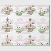 フローティングラブキャッスルイラストレーションロマンチックファンタジー ラッピングペーパー (フラット)