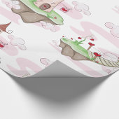 フローティングラブキャッスルイラストレーションロマンチックファンタジー ラッピングペーパー