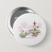 フローティングラブキャッスルイラストレーションロマンチックファンタジー 缶バッジ (正面&裏面)