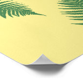 フローティング緑のファーン葉の抽象芸術ポスター ポスター (角)