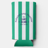 フローティング アンド トーストイング ザ レイク クラブ グリーン ストライプ スリム缶クーラー (裏面)