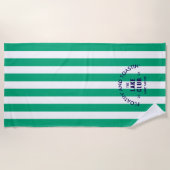 フローティング アンド トーストイング ザ レイク クラブ グリーン ストライプ ビーチタオル (正面)