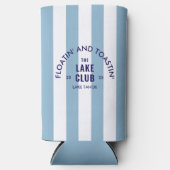 フローティング アンド トーストイング ザ レイク クラブ ブルー ストライプ スリム缶クーラー (正面)