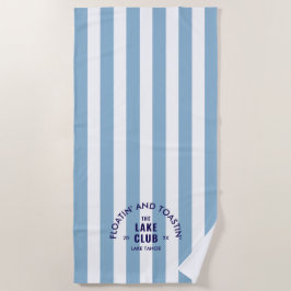 フローティング アンド トーストイング ザ レイク クラブ ブルー ストライプ ビーチタオル