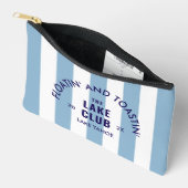 フローティング アンド トーストイング レイク クラブ ブルー ストライプ アクセサリーポーチ (見開き)