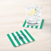 フローティング アンド トースト アイテム レイク クラブ グリーンストライプ スクエアペーパーコースター (インサイチュ)