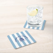 フローティング アンド トースト アイテム レイク クラブ ブルー ストライプ スクエアペーパーコースター (インサイチュ)