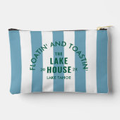 フローティング＆トーストイング レイクハウス ブルー ストライプ アクセサリーポーチ (裏面)