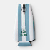 フローティング＆トースト 湖の家のブルーストライプ ボトルクーラー (裏面)