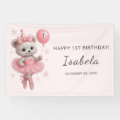 フローティング バレリーナ ベア バースデー バナー 横断幕 (横)