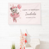 フローティング バレリーナ ベア バースデー バナー 横断幕 (インサイチュ)