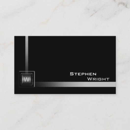 フローティンコーナーモノグラムキューブモダンのカスタム色 名刺 (正面)