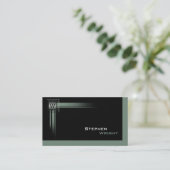 フローティンコーナーモノグラムモダンカスタムカラー 名刺 (スタンド正面)