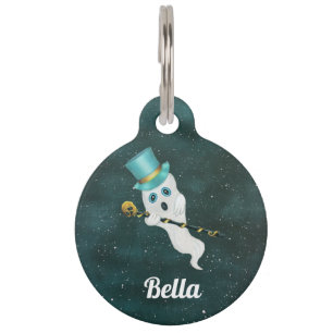 フローティン間抜けグ幽霊ブライトアイズトップハットケーンスカイ ペット　ネームタグ