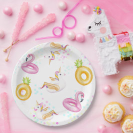 フローティープールパーティー誕生日パーティー紙皿 ペーパープレート