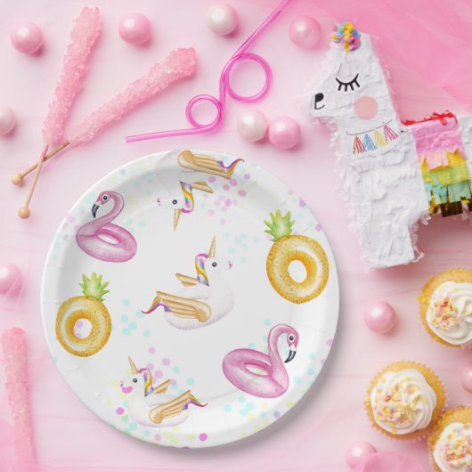 フローティープールパーティー誕生日パーティー紙皿 ペーパープレート (パーティー)