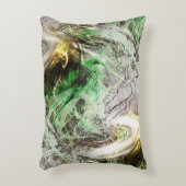 フローティ素朴ンググリーンとイエローインクの下のテクスチャ アクセントクッション (正面(垂直))