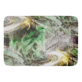 フローティ素朴ンググリーンとイエローインクの下のテクスチャ バスマット (正面)